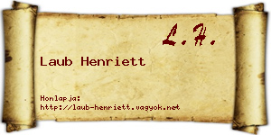 Laub Henriett névjegykártya